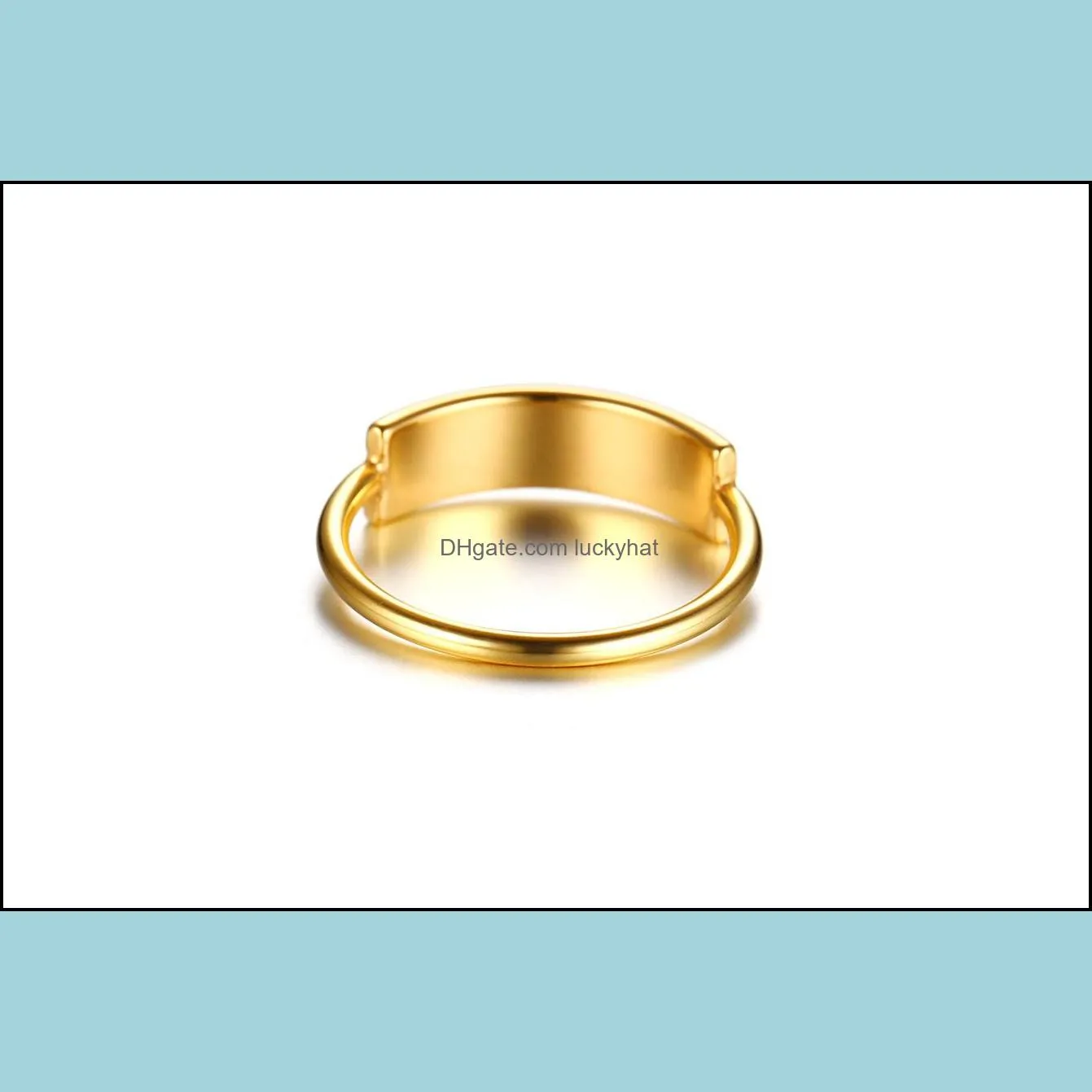 stainless steel bar name rings fashion jewelry can engraved letters rings by buyer wedding jewelry gifts gold women ring