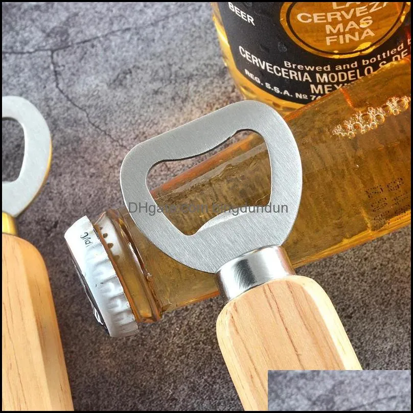 wooden handle beer bottle opener bar stainless steel corkscrew household kitchen tool paf13100