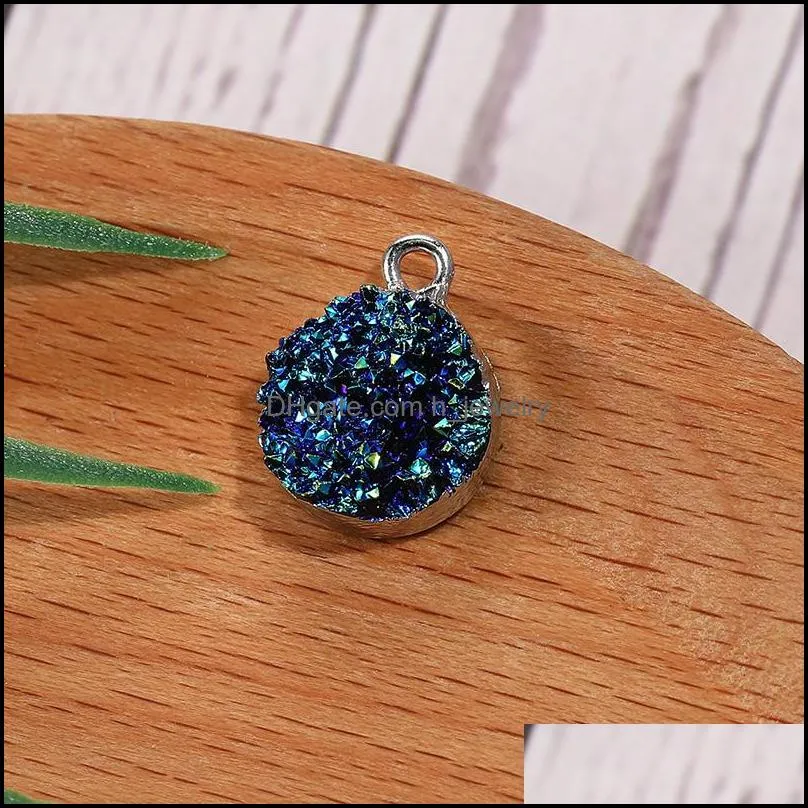 2020 fashion round circle resin charms pendent multiple colour womens accessories necklace earring pendants wholesalez
