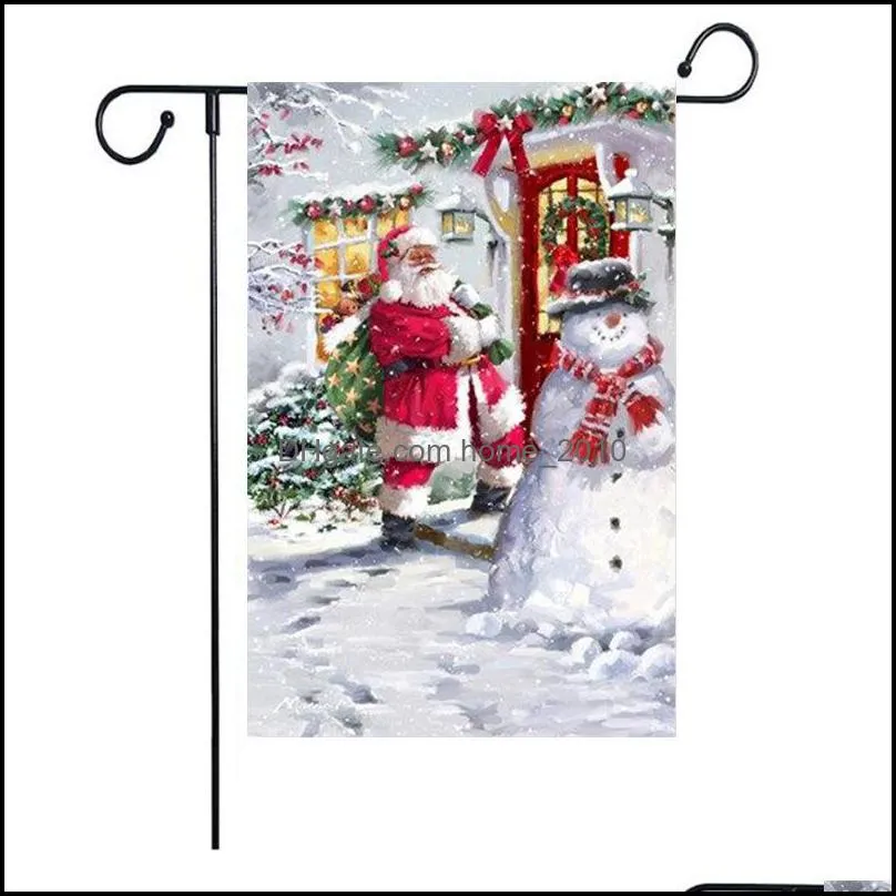 christmas hanging flag flax santa door banner merry christmas outdoor ornament christmas decorations for home xmas gift year wq549