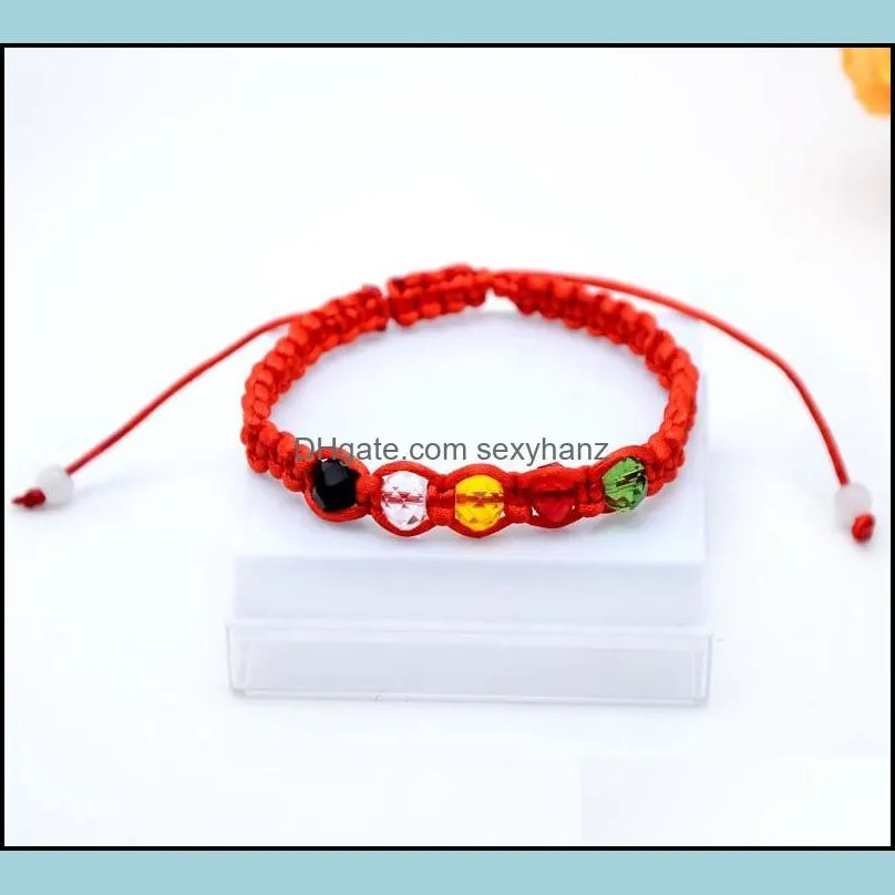 handwoven crystal colorful rope bracelet benming year red rope bracelet jewelry