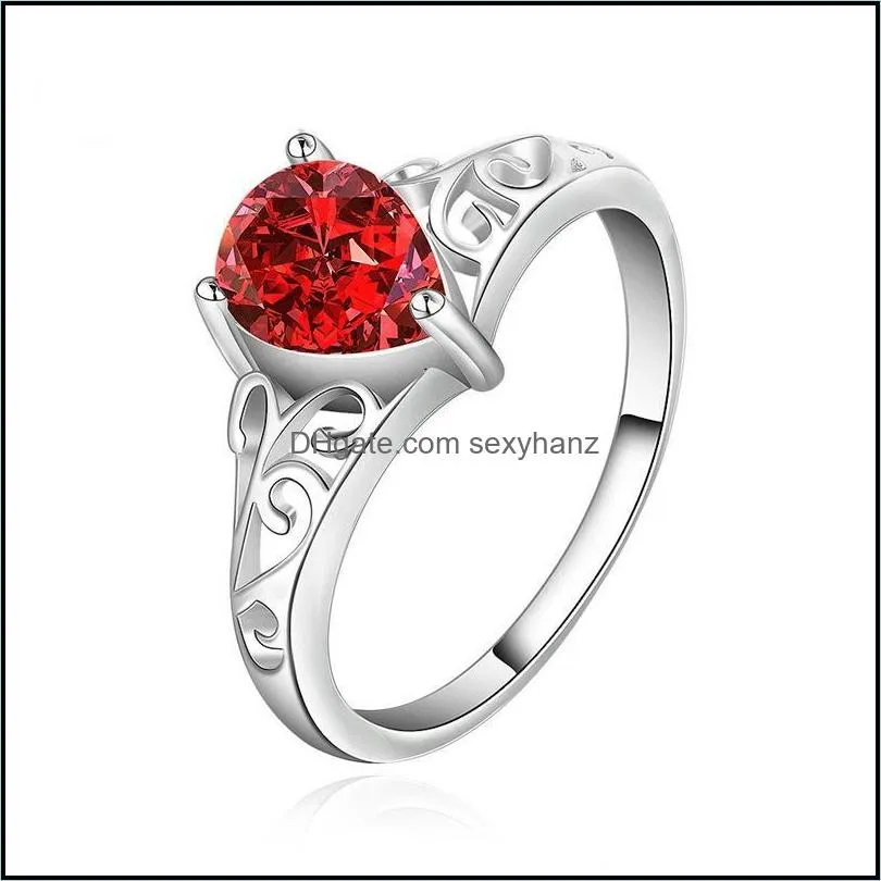 rings for women cubic zirconia china wholesale wedding crystal red silver diamond rings gemstone rings