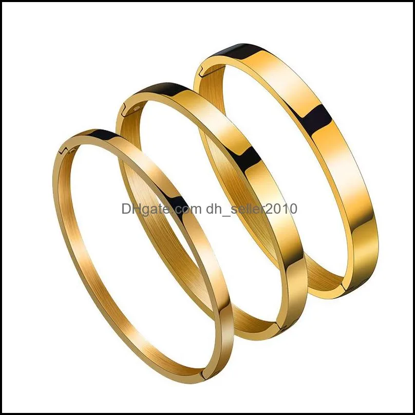 6 colors cool gold silver stainless steel link bracelets bangles for men women bracelet wide 4mm/6mm/8mm