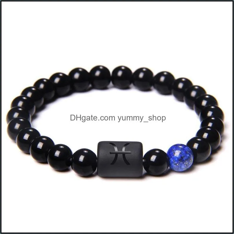 12 zodiac signs bracelet stone beads couple bracelets cancer leo virgo libra friend constellation bracelet for men women 135 j2