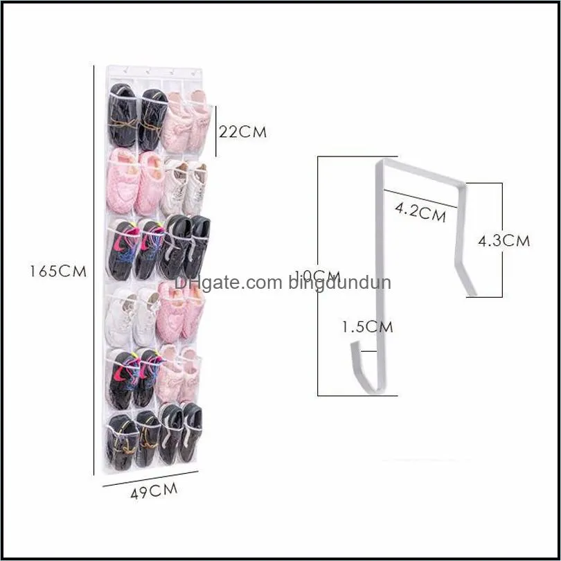 24 pockets shoes storage holders behind door hanging shoes non woven storage bag rack with hooks foldable shoes organizer bags dbc