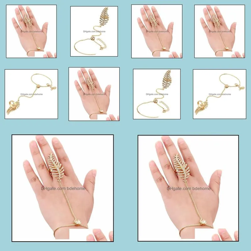 charm bracelet hollow finger ring bangle slave diamond chain gold bracelet bdehome