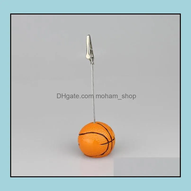 sport ball p o clip alligator wire card memo p o clip holder table place card holder event party favor sn988