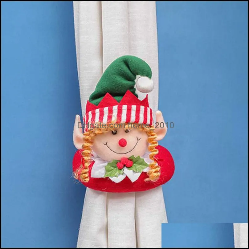 christmas curtain buckle doll santa snowman creative curtains hold back fastener xmas holiday home window decorations wy1421