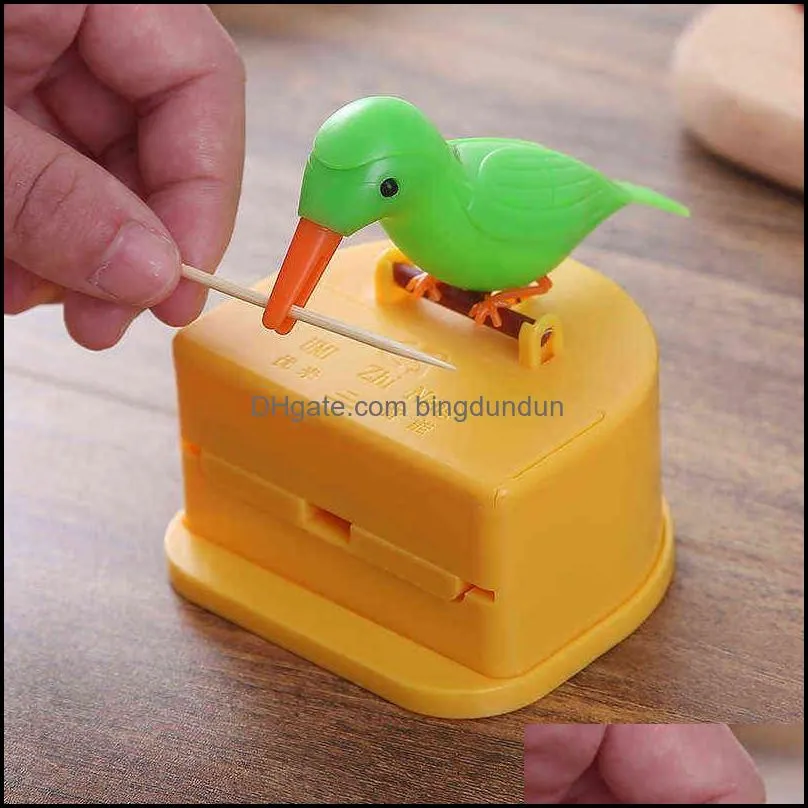 1pcs small bird toothpick holder automatic toothpickes dispenser toothpicks box storage boxes decoration kitchen accessories vtm