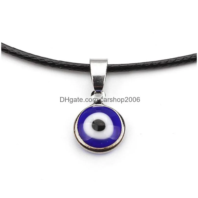 fashion jewelry turkish symbol evil eye pendant necklace rope chain blue eyes necklaces