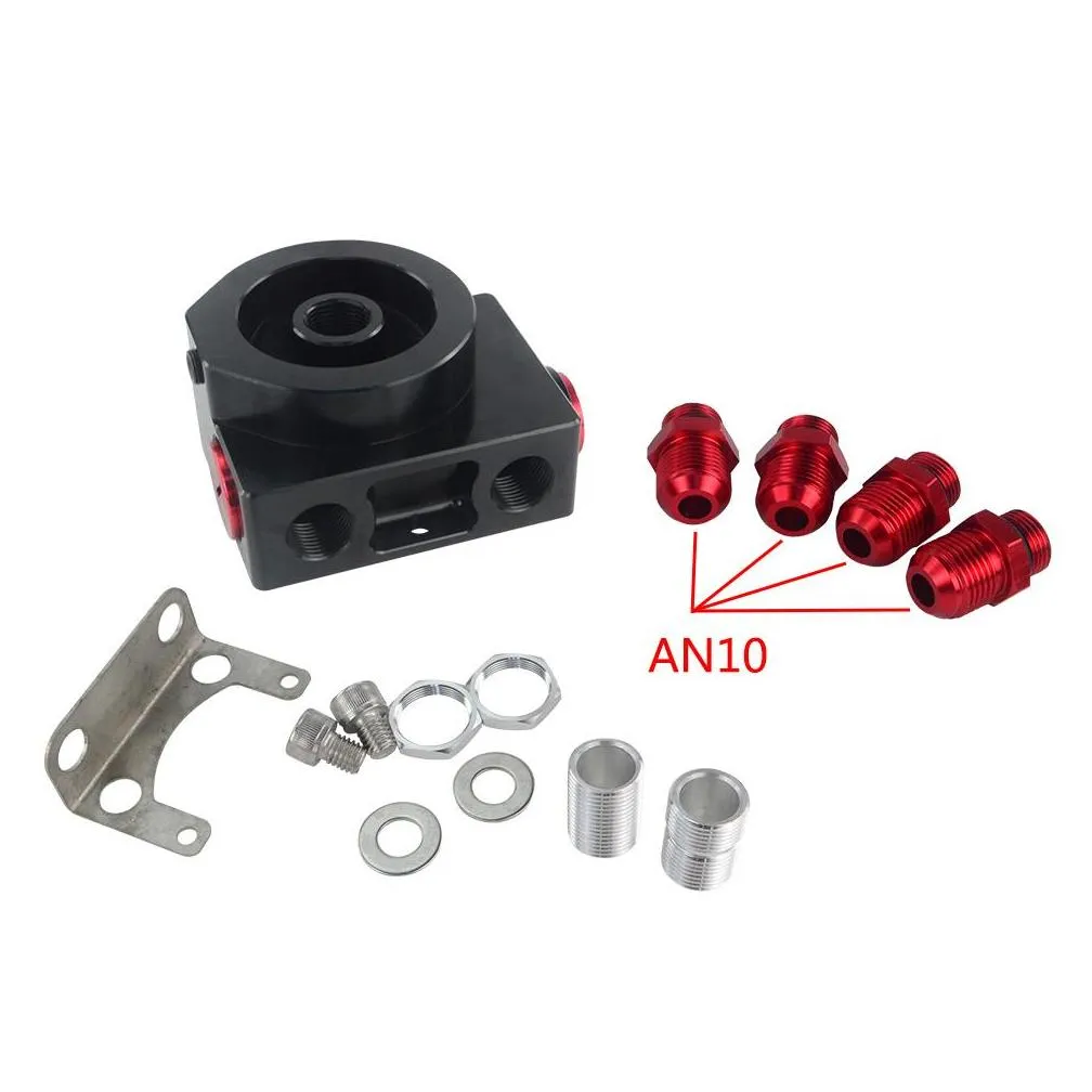  oil filter sandwich adaptor with oil filter remote block with thermostat 1xan8 4xan6/an8/an10 5675bk
