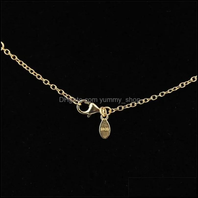 authentic 925 sterling silver 50cm 70cm 90cm necklace chain fit european necklace jewelry rose goldcolor 210323 719 q2