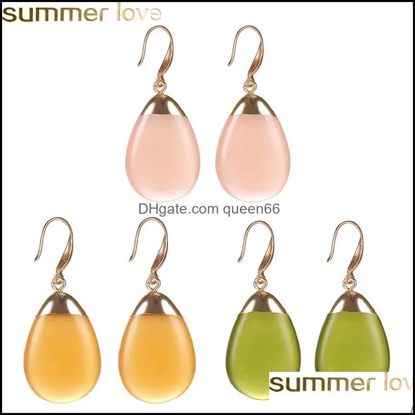 trendy cute resin earrings for women colorful high quality copper oval drop earring candy color kids gifts