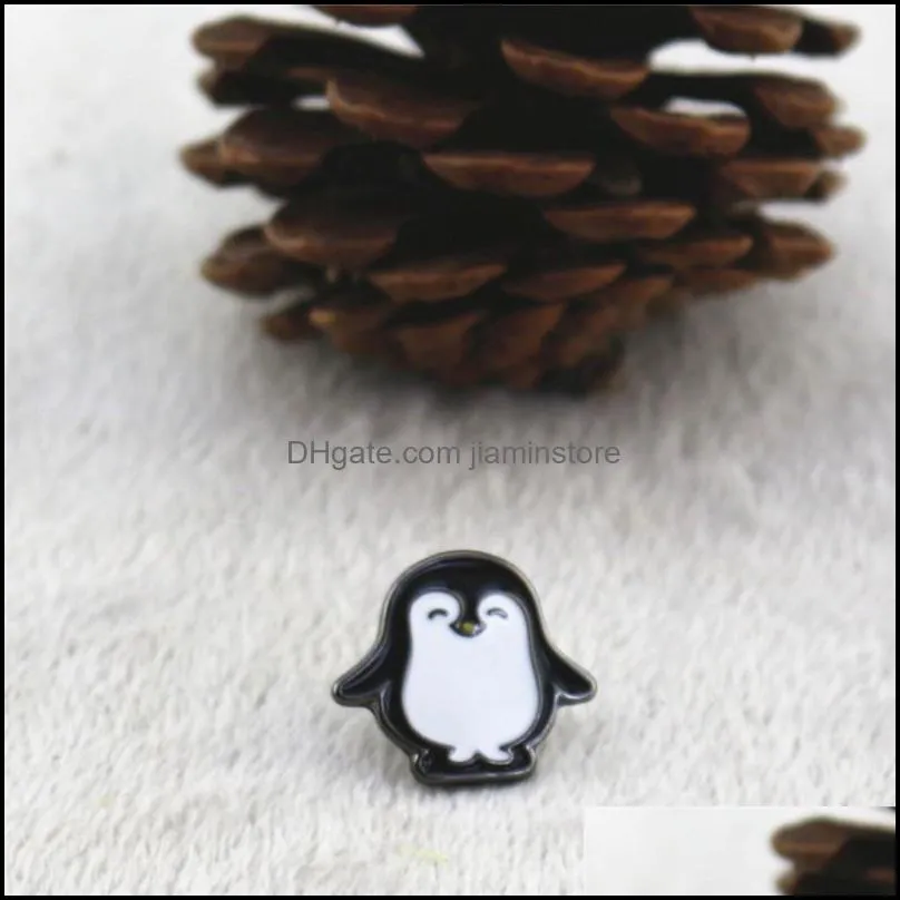 pin brooches harajuku alloy enamel kawaii white black penguin badges lapel pins safe brooch scarf cool boy women jewelry gifts 69 e3