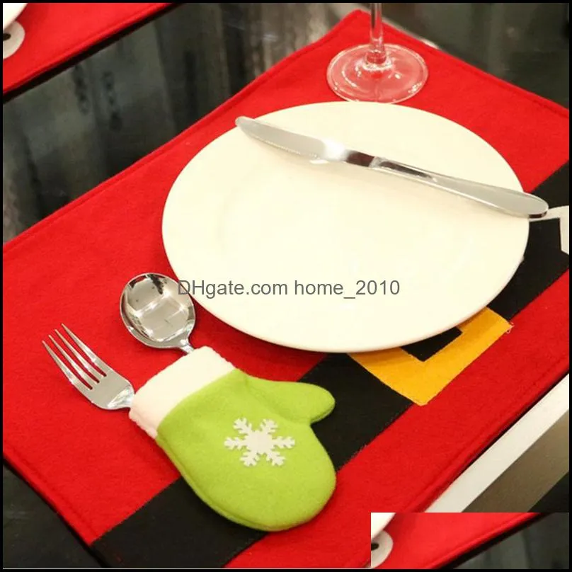 western table decoration christmas table mat decor christmas knife and fork mat christmas household articles wq100