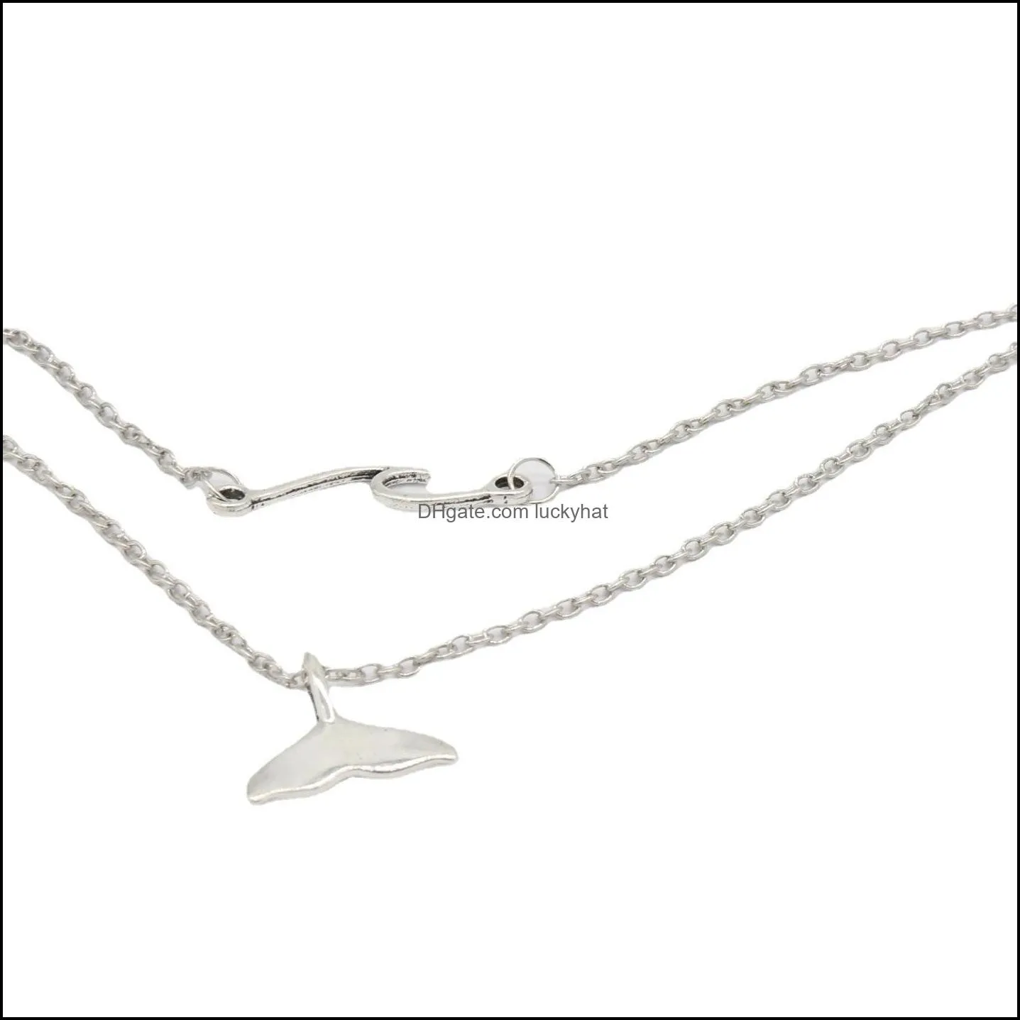 bohemian ocean wave whale tail anklet bracelets women beach silver color ankle chain foot bracelet summer jewelry 28 e3