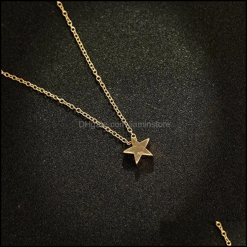 dainty star charm pendant choker necklace selling jewelry thin chain necklaces c3