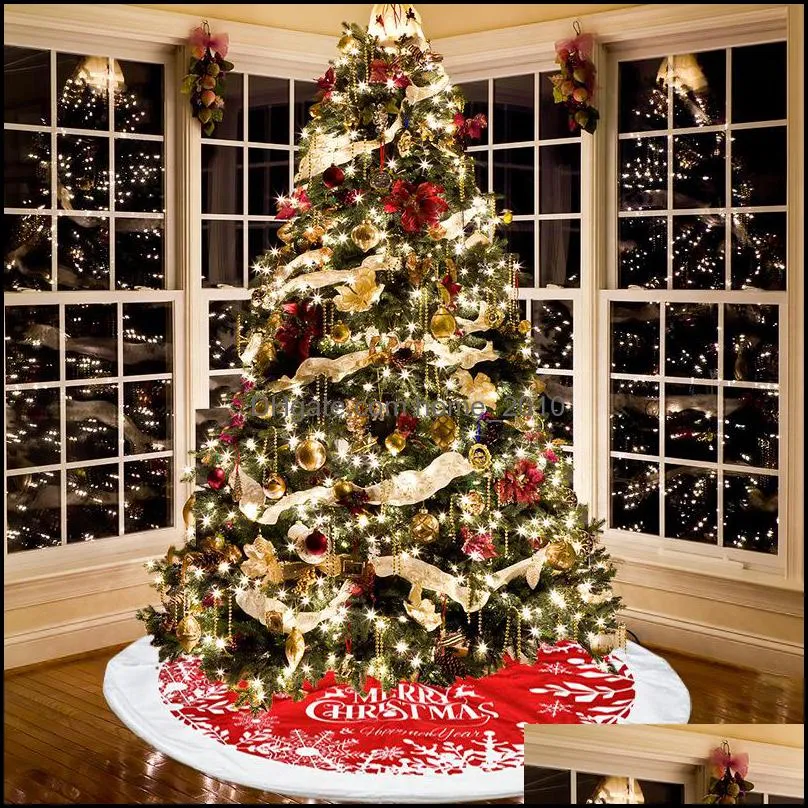 christmas tree skirt party xmas trees bottom decoration flannel apron skirts festival supplies yfax3081
