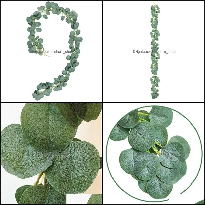 decorative flowers wreaths 2m eucalyptus wreath simulation plant leaf rattan wedding event decoration