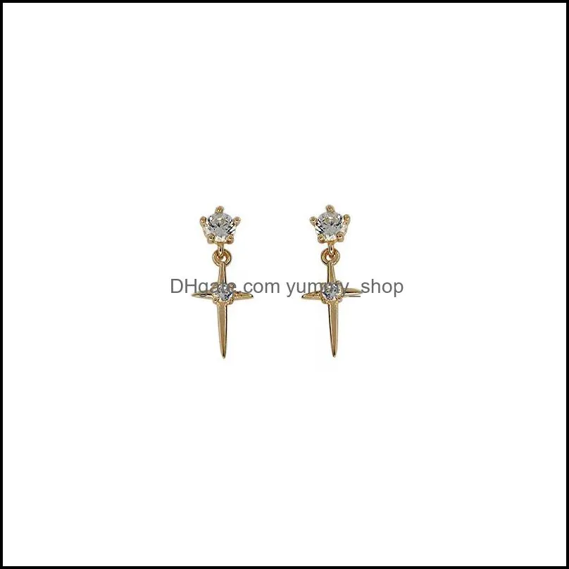fashion charm mothers diamond earrings selling girls cross in 2021 wholesale of european and american jewelry 849 r2