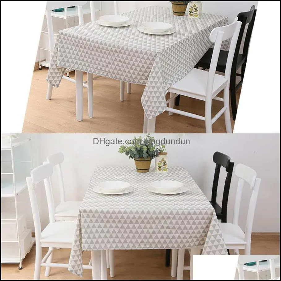 household waterproof linen rectangle tablecloth plaid print multifunctional table cover home kitchen decoration tablecloth dh1400 t03