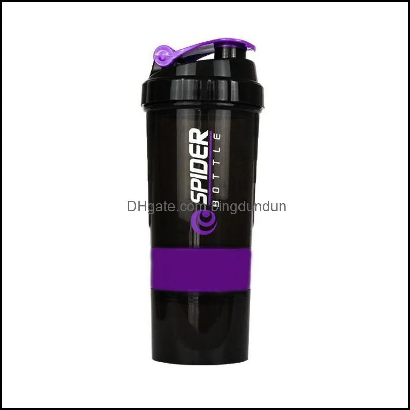 500ml protein shaker blender mixer cup sports workout fitness gym training 3 layers multifunction shaker water bottle container dh1349