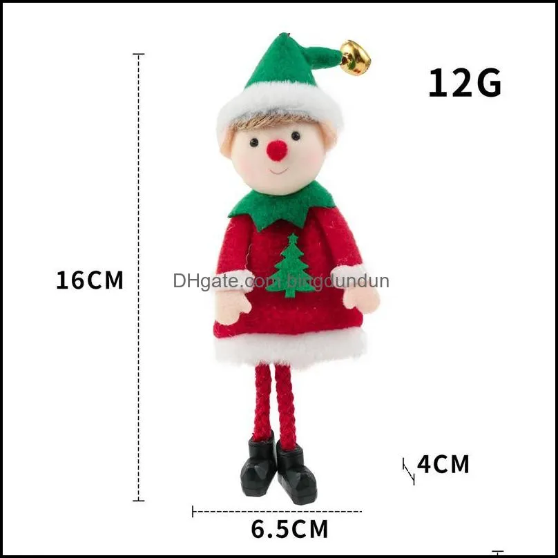 christmas decorations elves plush boy and girl pendant xmas elf dolls tree hanging ornaments kids gifts paa9952