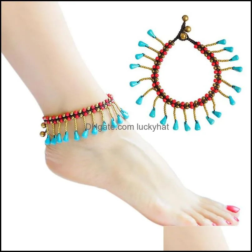 bohemian style bells and stones bracelets summer beach anklets trendy anklets ankle anklet bracelet sexy barefoot sandal beach foot