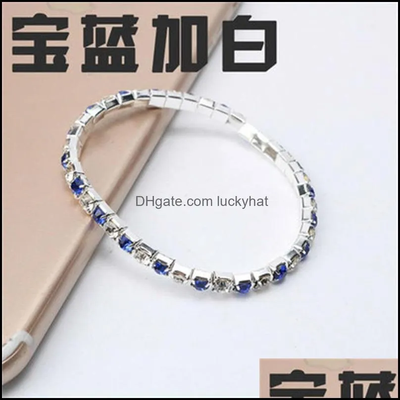 tennis fashion rhinestone stretch bracelet bangle bridal wristband wedding gifts crystal shining bangles 1247 q2