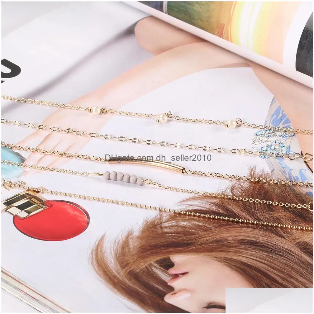 europe fashion jewelry bracelet set shell beads chain bracelet 5pcs/set