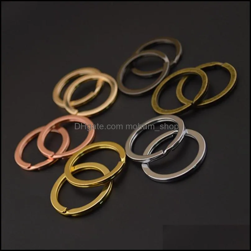 round flat keychain ring metal split keychain rings for car home keys organization arts crafts tools lanyards