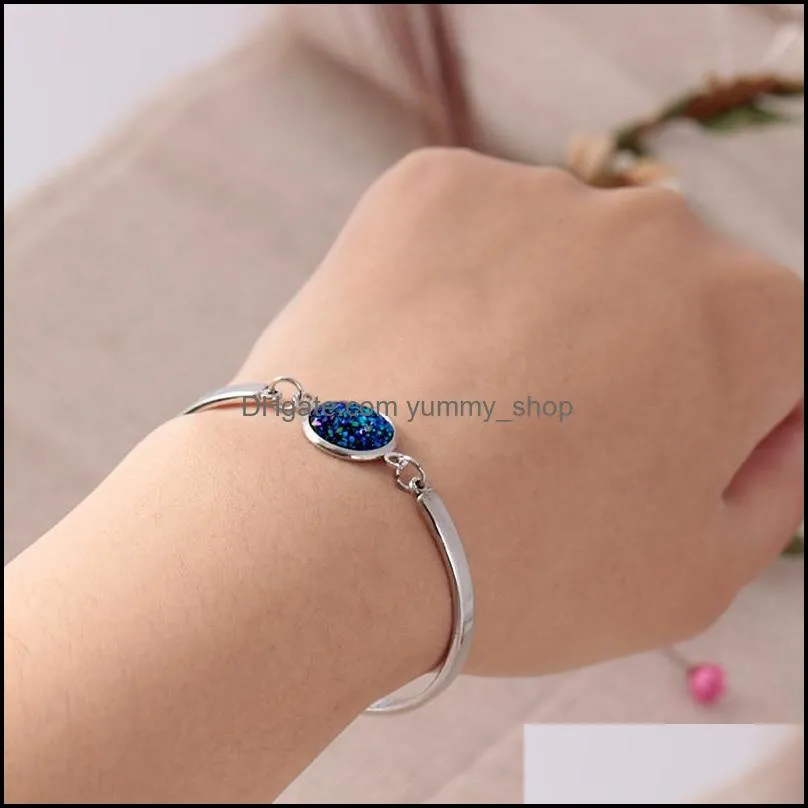 2020 fashion hoop resin bracelet silver gold chain bracelets ajustable jewelry for women girls valentines day giftz