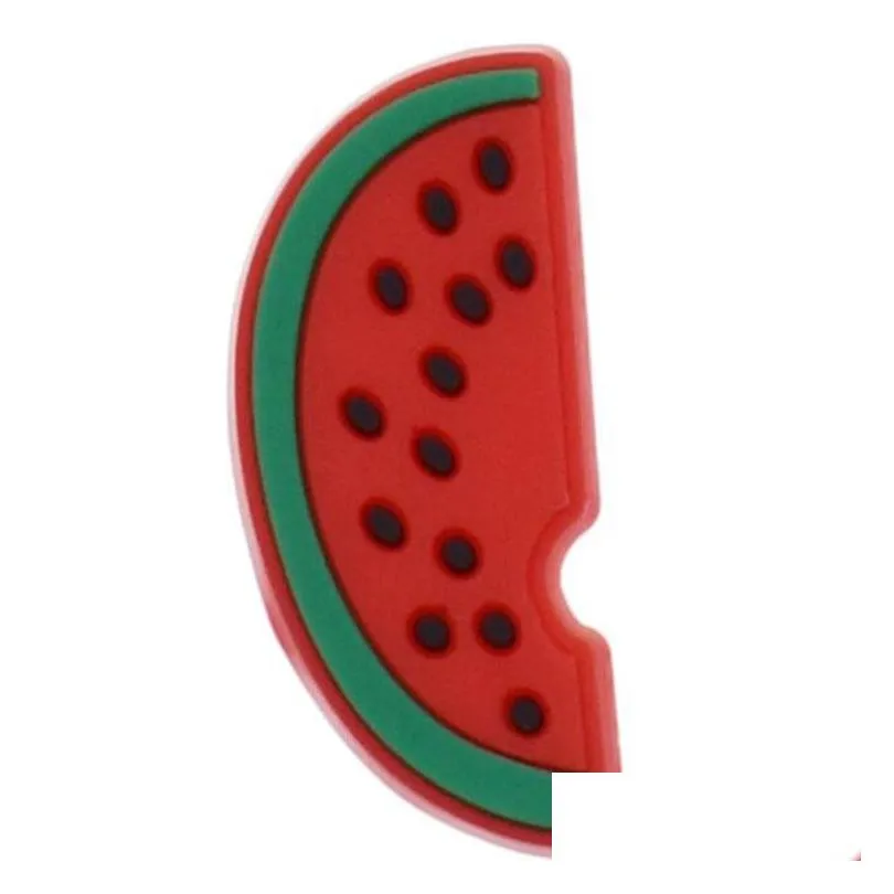 fruit croc charms red cartoon shoecharms buckle pvc soft rubber clog bracelet wristband decoration gift