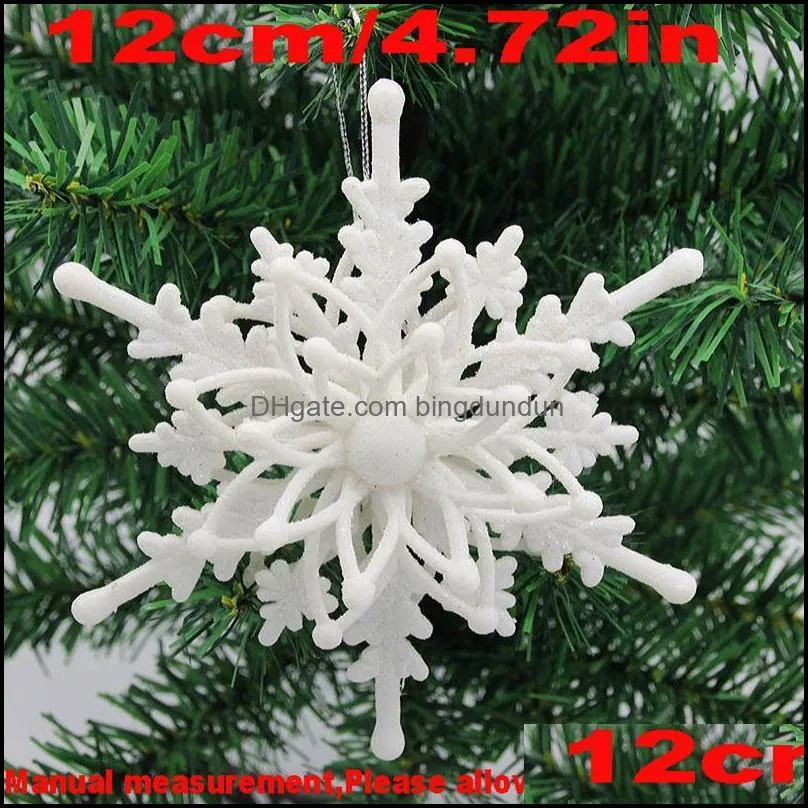 12cm threedimensional snowflake pendant christmas tree ornaments xmas home party decoration snowflakes pendants rrf11874