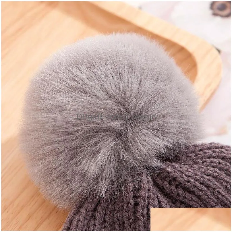 autumn winter womens knitted hat warm beanies wool ball caps hats