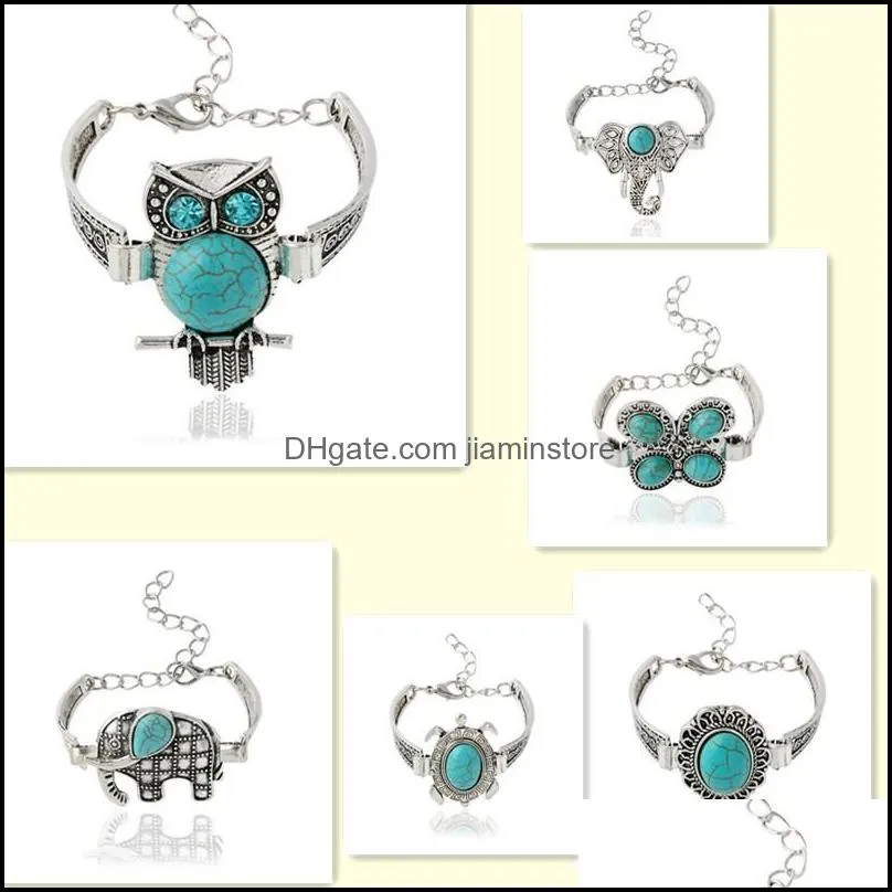 charm bracelets vintage designer retro elephant owl boho bracelets jewelry charm bracelets bangles 3043 q2