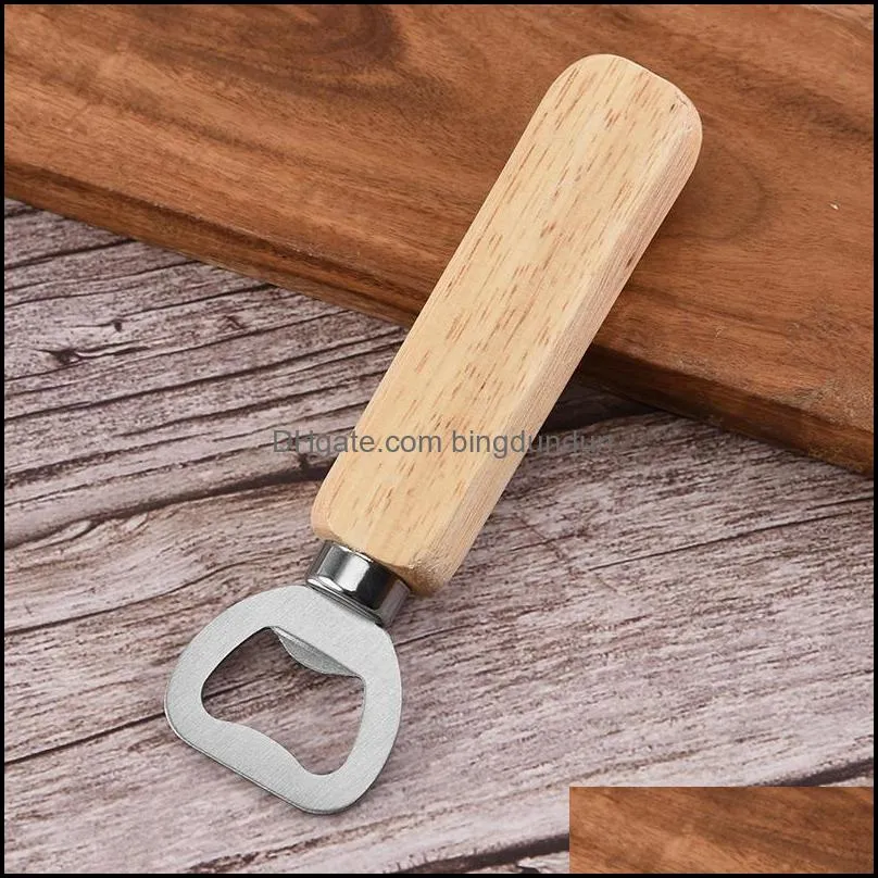wooden handle beer bottle opener bar stainless steel corkscrew household kitchen tool paf13100