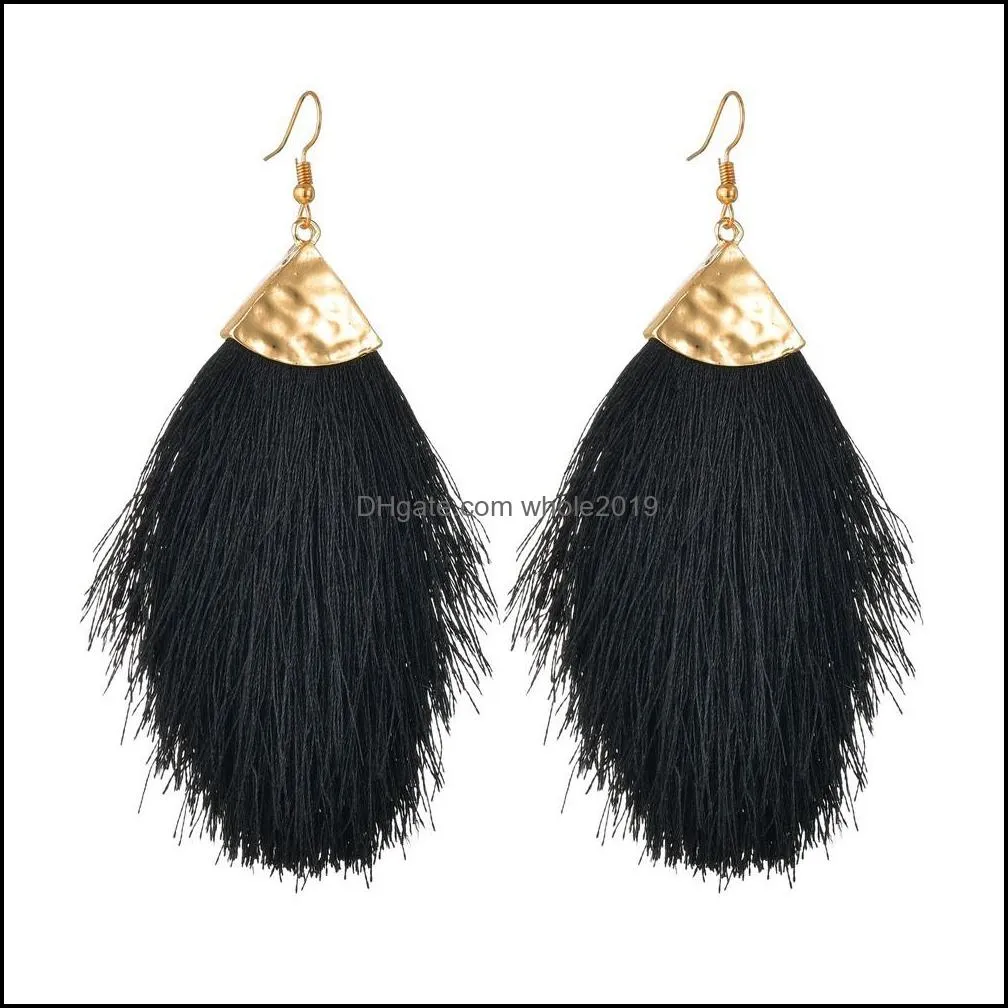 bohemian tassel earrings for women vintage ethnic dangle earring fashion jewelry big hoop statement earrings girls female wedding