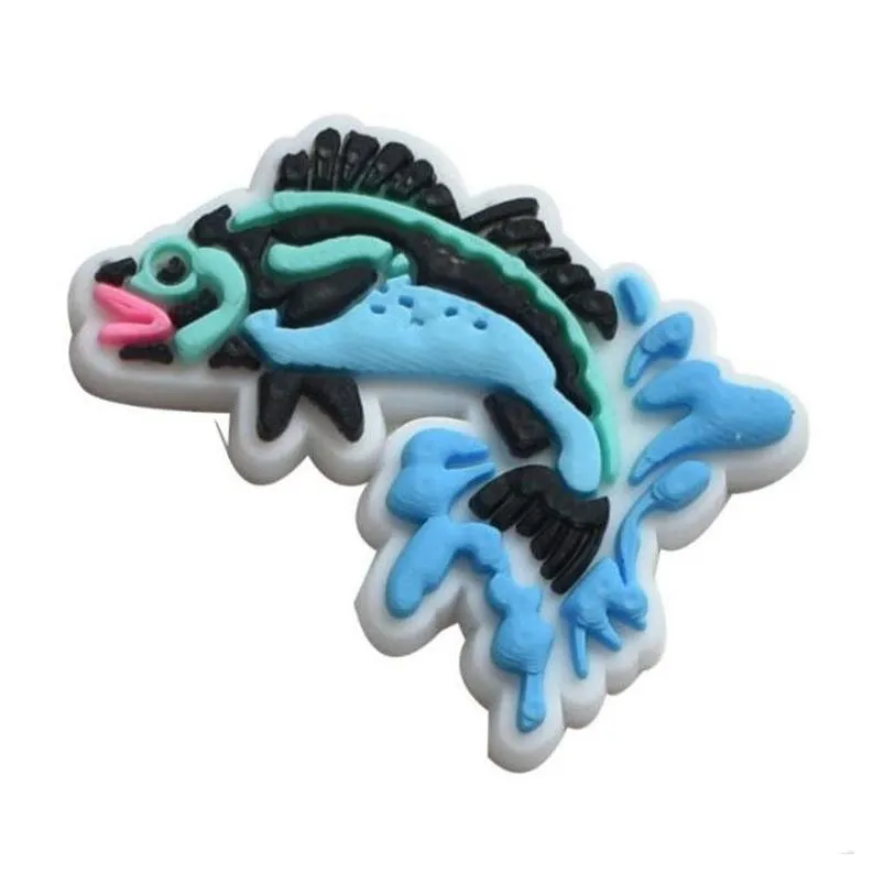 shoe accessories fish cartoon croc pvc charms shoecharms buckle soft rubber decoration clog charm bracelet wristband part