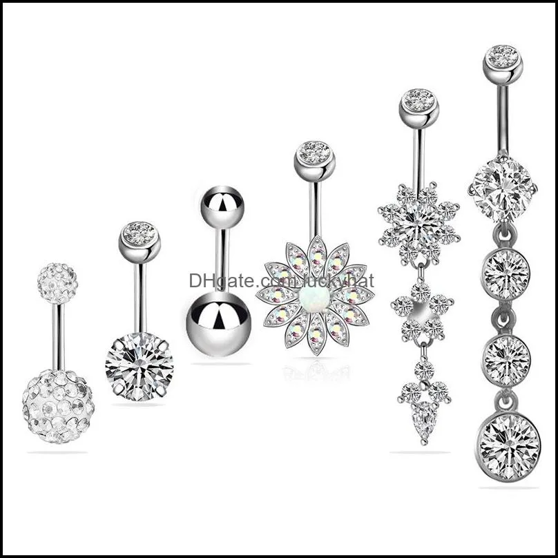  6colors piercing body jewelry belly button navel rings dangle body piercing jewelry accessories charming sexy rings bar 194 w2