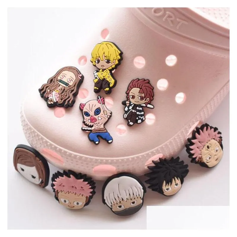 fashion cartoon shoecharms garden croc shoe decoration pvc soft rubber shoe flower shoecharm buckles