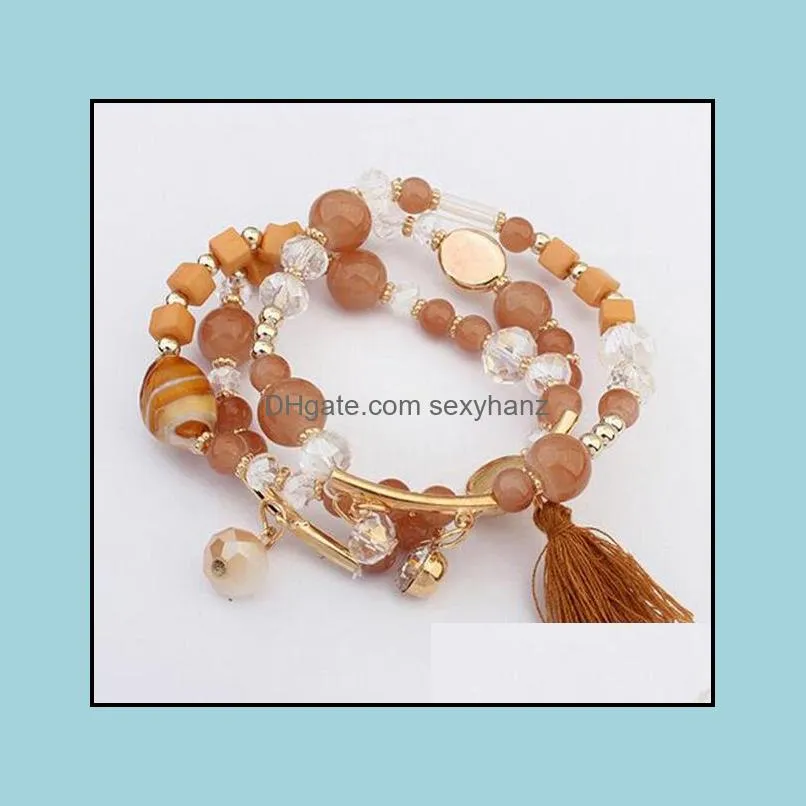 beads bracelets for women bracelets black ball beads strand bracelets handmade rope braided charm bracelet
