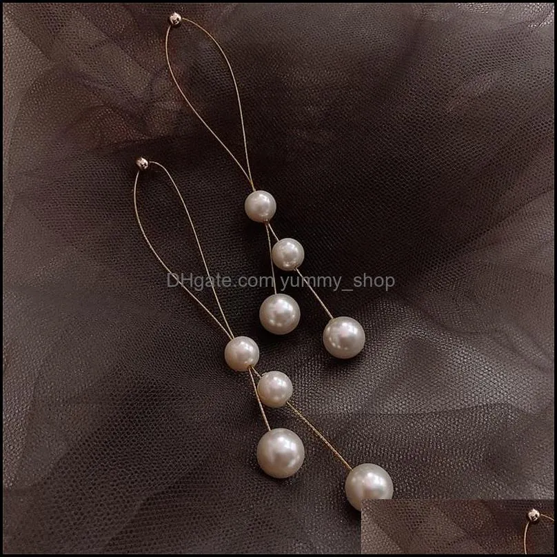 korean earings fashion jewelry light luxury high quality earrings simulation pearl long earrings wholesale earrings for women 782 r2