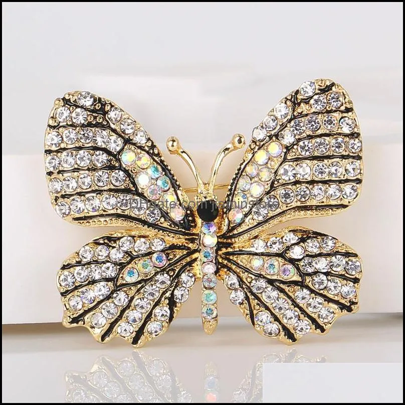 cute butterfly brooches for women rhinestone crystal dress accessories gift brooches 32 d3