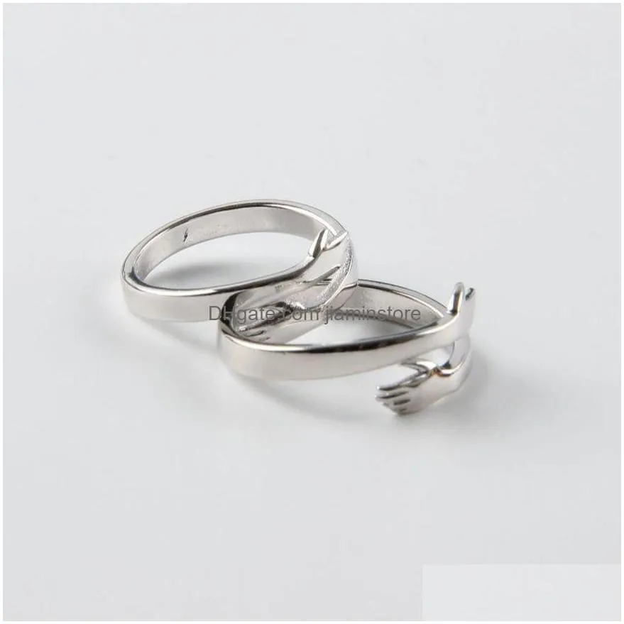 fashion jewelry romantic love embrace ring ajustable hug ring