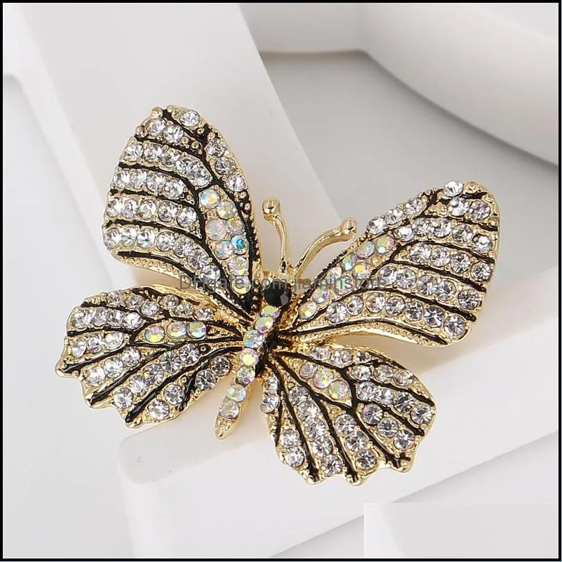 cute butterfly brooches for women rhinestone crystal dress accessories gift brooches 32 d3
