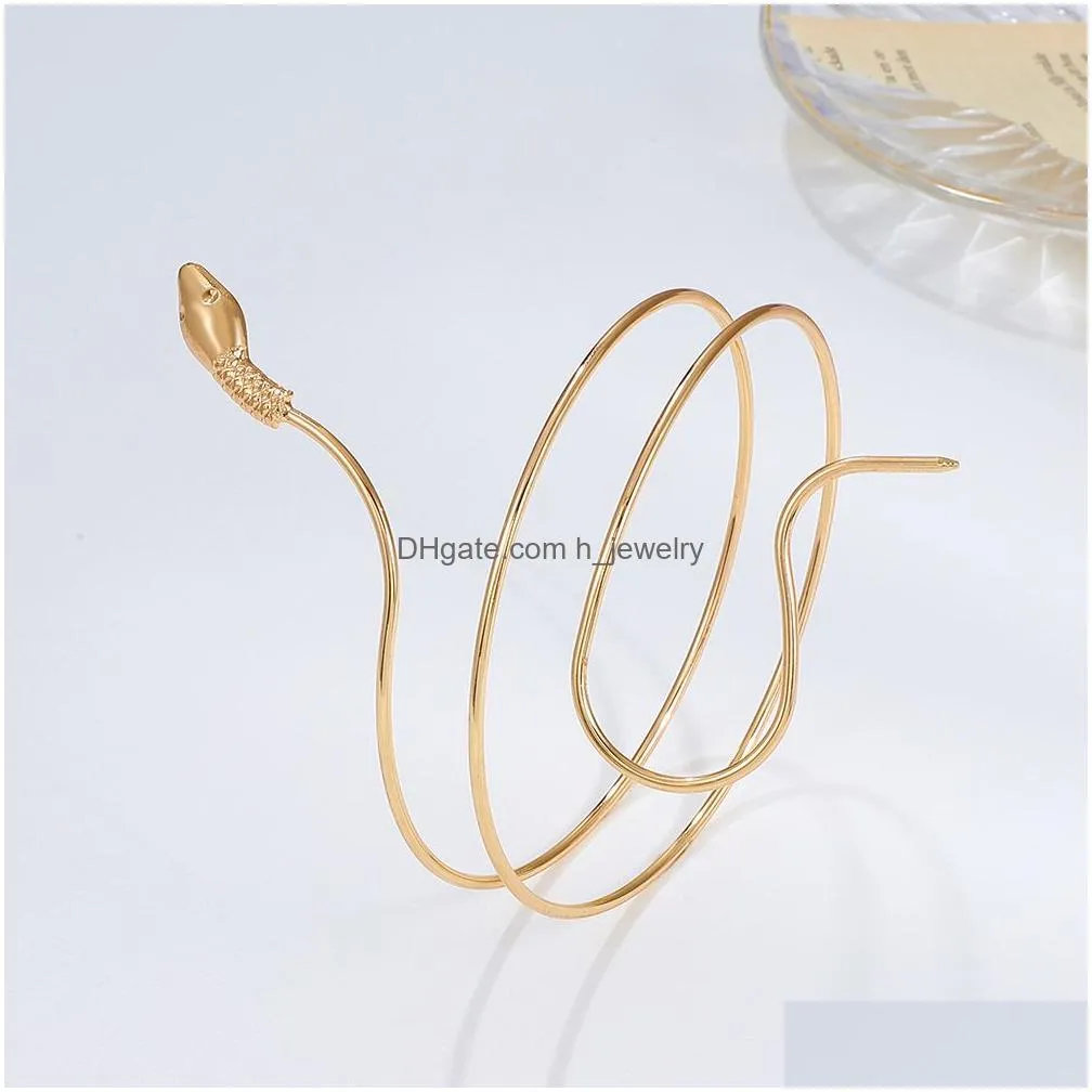 fashion jewelry snake bracelet arm cuff for women twist metal snakes arms rings bangle bracelets