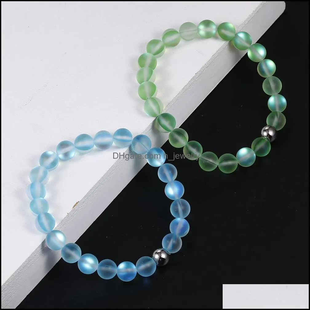 arrival crystal glass flash stone bead bracelet multicolor naturalstone strand beads bracelet charm jewelry for women men wholesale