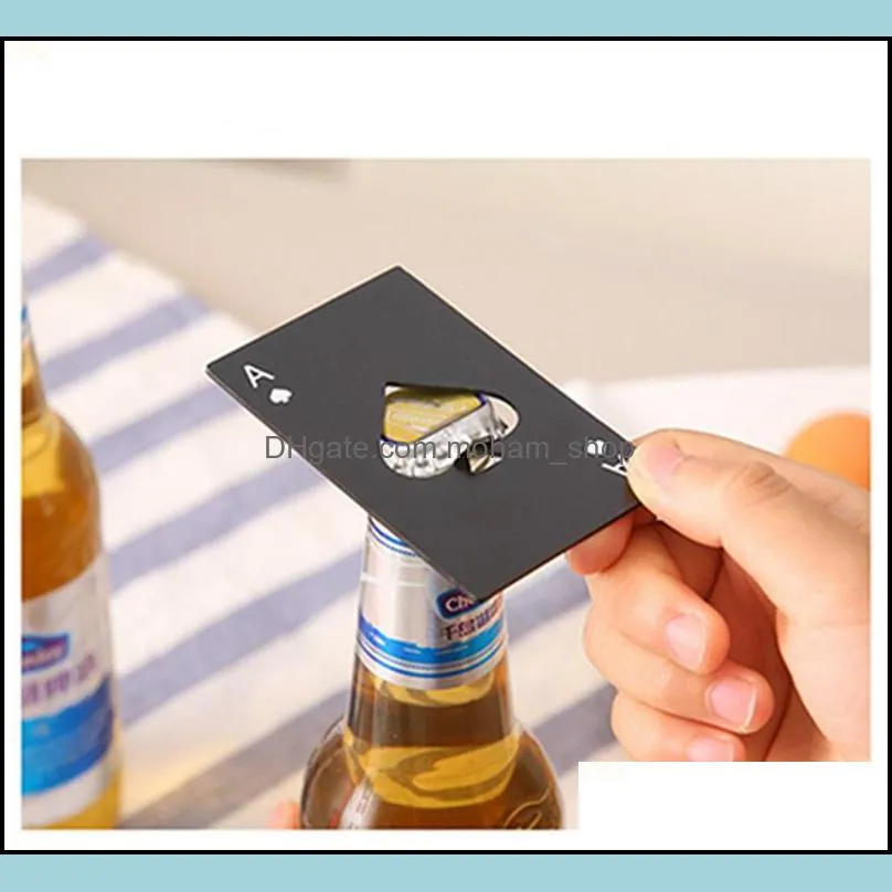 poker card opener stainless steel beer openers bar tools credit card soda beer bottle cap opener gifts kitchen tools