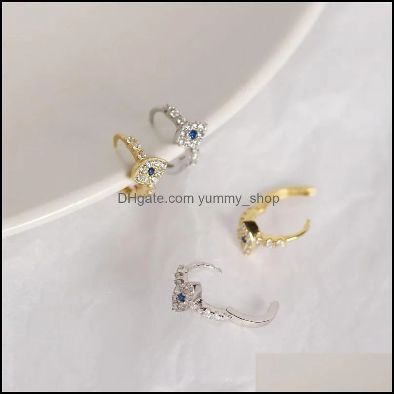 delicate punk small hoop earrings for women 925 sterling silver circle earrings 2021 evil eye earings gold color jewelry 615 t2